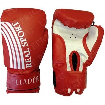  Перчатки боксерские LEADER 12 унций, красный